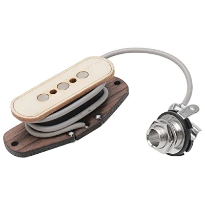 Abbildung von Unxuey Gitarren Tonabnehmer mit 3 Saiten, E Ahornholz, für Gitarre, Bass, Tonabnehmer, Eingangsbuchse, 6,35 mm