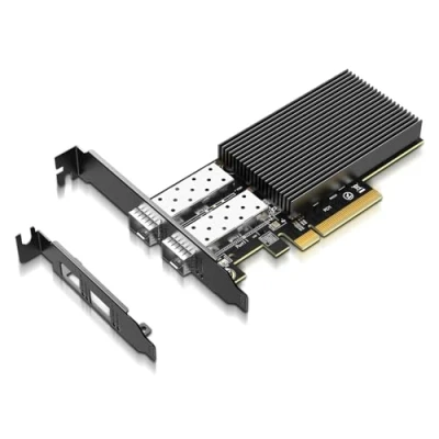 Abbildung von 10GB Ethernet Karte mit 82599ES (X520 DA2) Controller, GiGaPlus PCI E Netzwerkkarten Adapter, Dual LAN SFP+ Ports, Unterstützt Windows/Windows Server/VMware Funktionen für 10Gbe Networking NAS