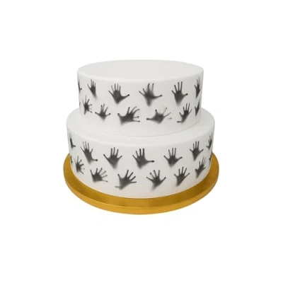 Abbildung von Essbares Deko Blatt für Halloween, Horror, Zombie Hände, perfekt größere Kuchen, einfach zu verwenden