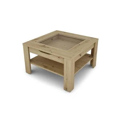Abbildung von byLIVING Couchtisch RALPH, Breite 110 oder 67 cm, mit Glaseinsatz und Schubkasten, diverse Farben