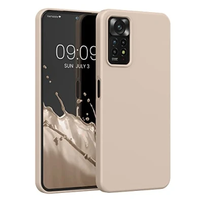 Abbildung von kwmobile Hülle kompatibel mit Xiaomi Redmi Note 11 Pro / (5G) 12 (4G) Silikon Handy Case Handyhülle weiche Oberfläche kabelloses Laden Perlmutt