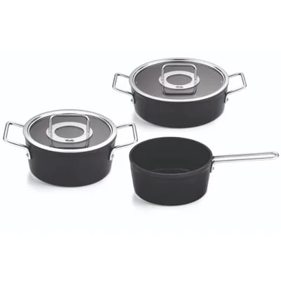Abbildung von Fissler Topf Set &quot;Adamant&quot;, Aluminium, (Set, 3 tlg., Kochtopf 20 + Bratentopf 24 Stielkasserolle 18cm oD), Made in Germany