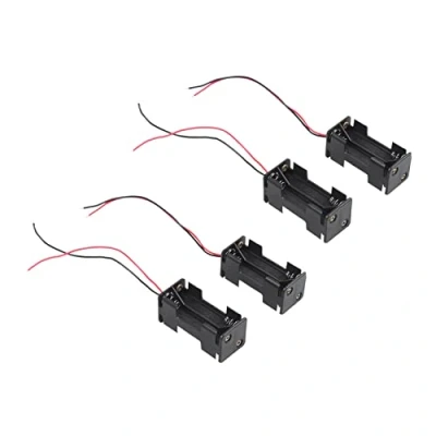 Abbildung von DAZLOR 4 Stueck 2 Schicht x 1,5 V AAA Batterie Halter mit Drahtanschluessen Schwarz
