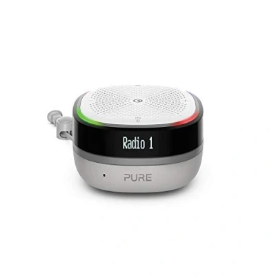 Abbildung von Pure StreamR Splash Outdoor DAB+/FM Smart Radio mit Alexa Sprachsteuerung und Bluetooth (Wasserfest nach IP67, tragbar, 15 Stunden Akku, Schnellspeichertasten, AUX in LCD Display), Steingrau