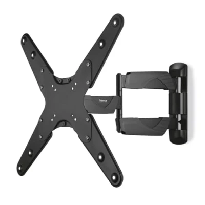 Abbildung von Hama TV Wandhalterung schwenkbar, neigbar, ausziehbar (TV 32 65 Zoll, VESA 75x75 bis 400x400, 35kg, 3 Gelenke, mit Fischer Dübeln &amp; Montageanleitung) schwarz