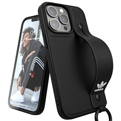 Abbildung von adidas Hülle für iPhone 13 Pro 6.1, sturzsicheres Gehäuse, erhöhte Kanten, Gehäuse mit Griff, schwarz