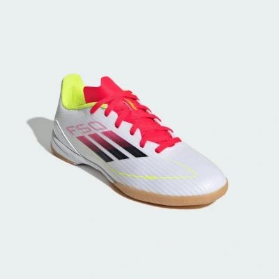 Abbildung von adidas Performance F50 League IN Unisex Fußballschuh Halle für Kinder, Größe: 30.5, Footwear white/core black/solar yellow Schuhe