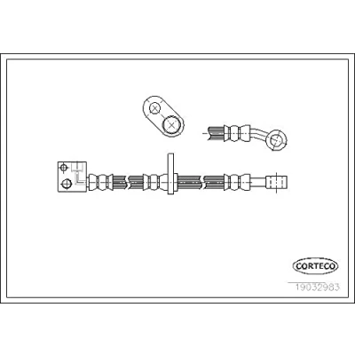 Abbildung von CORTECO 19032983 Bremsschläuche Vorderachse 555 HONDA: Jazz 2 Schrägheck, 3 Schrägheck