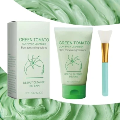 Abbildung von Fully Green Tomato Clay Mask, Mask Cleanser, Pack Cleanser Face Korean, Blackhead Remover (1 Stück)