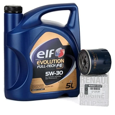 Abbildung von Due Service kit Motoröl Elf Evolution Full Tech 5W 30 5 lts + Originalfilter 152089599R