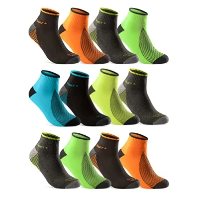 Abbildung von 12 Paar Sportsocken Herren Sneaker Socken Quarter NEON verstärkte Frotteesohle 16209 (47 50)