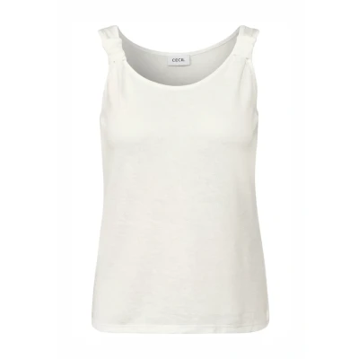 Abbildung von CECIL Damen 3226764 Top in Strick Optik, Vanilla White, XL