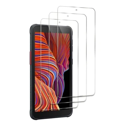 Abbildung von 3 Stück Schutzfolie Kompatibel mit Samsung Galaxy Xcover 5, 9H Härte Gehärtetem Glas, Anti Kratzer, Öl, Bläschen, Einfache Installation