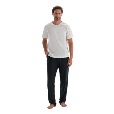 Abbildung von DAGI Striped Regular Nachtwäsche Hose, Herren, Größe: Small, Teal