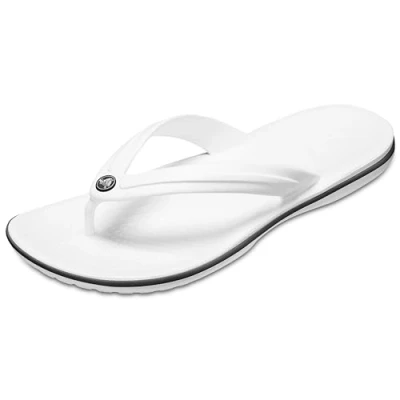 Abbildung von Crocs Crocband Flip Sandalen Unisex für Erwachsene Wasserdichte, schnell trocknende Flops Weiß Größe 36 37