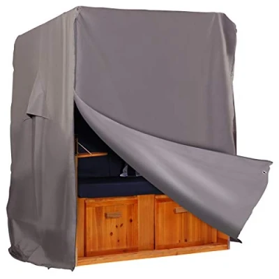 Abbildung von Strandkorb Hanse Schutzhülle Premium Grau 120x150x85cm (1 St), wetterfest Reißverschlüsse UV beständig winterfest langlebig