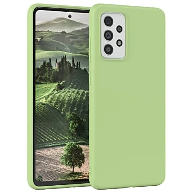 Abbildung von EAZY Case Silikonhülle für Samsung Galaxy A72 / 5G Hülle Silikon Grün weich stoßfeste Handyhülle Schutzhülle mit Kameraschutz Dünn Premium Schutz Cover TPU Bumper Pastellgrün