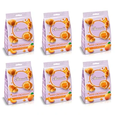 Abbildung von 6x Bauli Mini Croissant con crema all&#039;albicocca mit Aprikosencreme 75g Italienischer Snack Knabberartikel