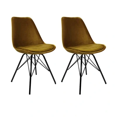 Abbildung von Kick Collection 2er Set Esszimmerstühl Velvet Samt Gold Modern und Hochwertig Hochwertige Materialien Erhältlich in vielen Farben