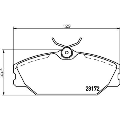Abbildung von HELLA 8DB 355 019 391 Bremsbelagsatz nicht für Verschleißwarnanzeiger vorbereitet mit Bremssattelschrauben Zubehör RENAULT: CLIO 2, SCENIC 2