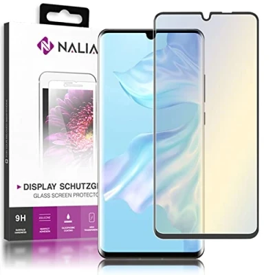 Abbildung von NALIA Schutzglas kompatibel mit Huawei P30 Pro, 9H Full Cover Display Schutz Clear Screen Glas Folie, Handy Schutzfolie Bildschirm Abdeckung Film Protector Tempered Glass Transparent Schwarz