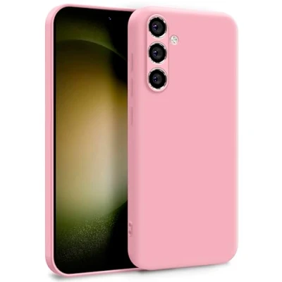 Abbildung von MyGadget Silikon Hülle kompatibel mit Samsung Galaxy S23 FE Zweilagige Handyhülle Kameraschutz Cover Innenfutter &amp; außen Baby Pink
