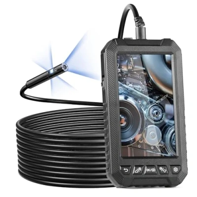 Abbildung von VEVOR Endoskopkamera, Industrie Endoskop mit Dreifachlinse, 12,7 cm Bildschirm, 1080P Inspektionskamera, 8+2 Lichter, IP67 wasserdicht, Ideal für Autos, Sanitäranlagen (5 m Kabel, 32 GB Karte)