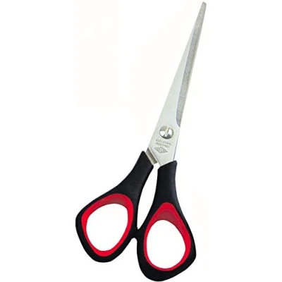 Abbildung von Wedo 97665 Universalschere (rostfreier Edelstahl, spitz, Kunststoff Softgriffe 16 cm) schwarz/rot