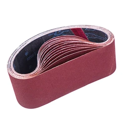 Abbildung von STEBRUAM Schleifbänder 75 x 533 mm,Schleifband Set je 3 Korn 80/120/150/240/400 für Bandschleifer Schleifmaschine, Zum Schleifen, Feilen, Schärfen und Entrosten (15 Stück)