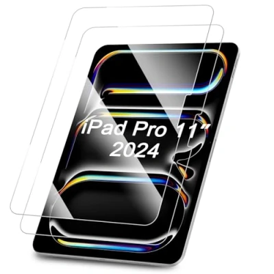 Abbildung von Fintie (2 Stück Schutzfolie für iPad Pro 11 Zoll M4 2024 Klare HD Bildschirmschutzfolie, 9H Härte Schutzglas, Kratzfeste Displayschutzfolie, Screen Protector Folie