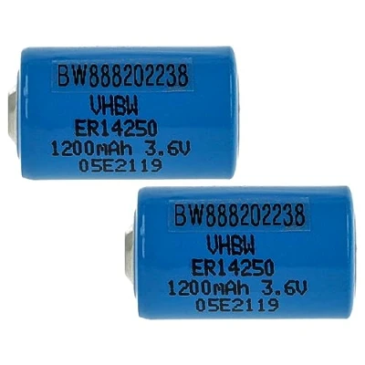 Abbildung von vhbw 2X ER14250 Rundzellenbatterien Ersatz für 1/2AA, 1770 XZ, 3B26, 418 0076, 60 0576 100 Spezialbatterien (1200mAh, 3,6V, Li SOCl2)