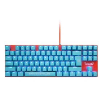 Abbildung von FRTEC Dragon Ball Wired Mechanical Keyboard Mechanische Tastatur mit Anti Tangle Kabel, TKL Blauer Schalter, QWERTY, offizielle DC Kollektion, kompatibel PC, Mac, PS5, Switch, Xbox Series X/S