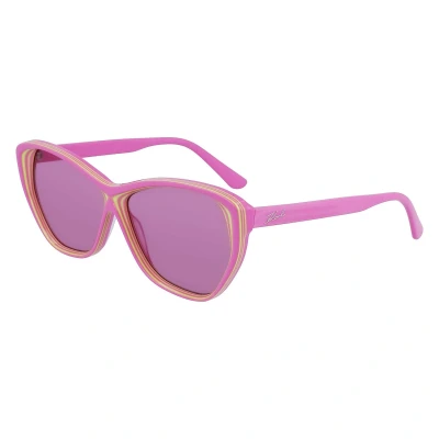 Abbildung von Karl Lagerfeld Damen KL6103S 664 Sonnenbrillen Plastik Rosa Cat Eye Normal