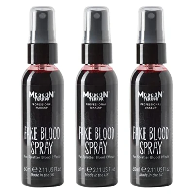 Abbildung von Moon Terror Pro FX Kunstblut Spray, SFX Make up für Halloween Vampir Zombie Theater, Spezialeffekt (Rot, 60 ml (3er Pack))