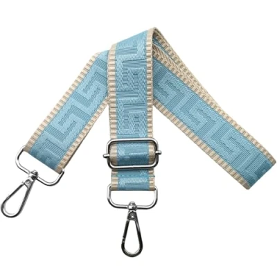 Abbildung von Omxyinma Schultergurt für Tasche Taschengurte zum Wechseln, Verstellbar Taschengurt Breit 3.8cm mit Silber Karabiner Taschenband Schulterriemen Tragegurt Handtaschen Damen, Khaki/Hellblau, K35