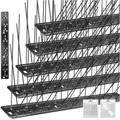 Abbildung von KESSER® Taubenabwehr Vogelabwehr 10m Spikes Set Vogel/Taubenschreck 304 Edelstahl Effektiver Tauben/Vogelschutz für Balkon, Dach, Fenster &amp; Garten Vogel Abschreckung Spieße + Montage Zubehör