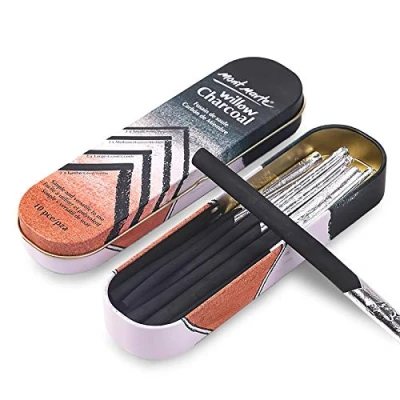 Abbildung von MONT MARTE Kohlestift Künstler Set Mit 10 x Zeichenkohle in Folie &amp; praktische Aluminiumcase, (Set, tlg., &quot;SIGNATURE&quot; Kohlestifte), Aluminiumcase