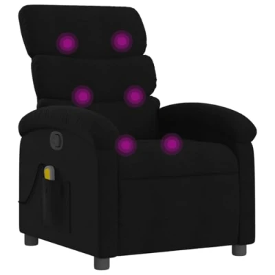 Abbildung von vidaXL Massagesessel, Sessel Verstellbare Rückenlehne, Fernsehsessel Relaxsessel mit Vibrationsfunktion, Liegesessel Polstersessel Ruhesessel, Schwarz Stoff