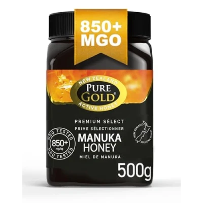 Abbildung von Pure Gold Manuka Honig 850+ 500g, aus Neuseeland, MBO zertifiziert und nach MPI Standards