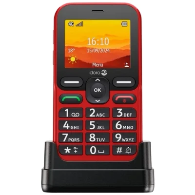 Abbildung von Doro Leva L10 Seniorenhandy, großes Display im Querformat leistungsstarker Sound Kamera Assistenztaste mit GPS Ortung Basic Telefon ohne Internet (rot)