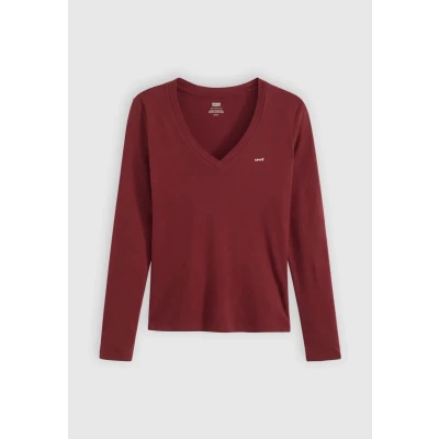Abbildung von Levi&#039;s Essential Langarmshirt, Damen, Größe: XS, Dark red