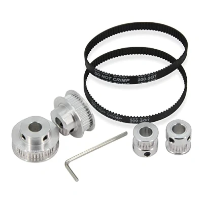 Abbildung von Zeberoxyz 2 Stück Set GT2 Synchronrad, 20 &amp; 40 Zähne, 8mm Bohrung, Aluminium Zahnriemenscheibe mit Länge 200 mm Breite 6mm Riemen (20 40T 8B 6)