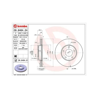 Abbildung von MAGNETI MARELLI Bremsscheibe MAZDA: 3 Hatchback, 5, Limousine 278mm 25mm 5 72mm innenbelüftet hochgekohlt 360406056700 DF0567,BP4Y3325XB,BP4Y3325XC