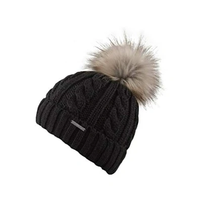 Abbildung von chillouts Bommelmütze &quot;Joan Hat&quot;, Mit Fake Fur Pom Pom, Zopfmuster