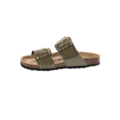 Abbildung von Palado Samos EGS Pantolette flach, Damen, Größe: 37, Khaki lack Schuhe