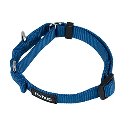Abbildung von Hyhug Martingal Hundehalsband mit Schnalle: Ausbruchsicher, rutschfestes Robustes Polyester, farbechtes verstellbares Haustierzubehör für kleine Hunderassen (Klein, Klasse Blau 2)