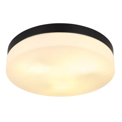 Abbildung von Globo Deckenleuchte Ø 30 cm Schwarz Weiß Aluminium Opalglas