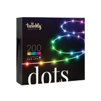 Abbildung von Twinkly Dots 10m, Flexibler RGB LED Streifen, für Drinnen und Draußen, Kompatibel mit Home Kit, Alexa Google Home, IP44, Über 16 Mio. Farben, App Steuerung, Schwarzes Kabel, 200 Lichter