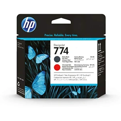 Abbildung von Hewlett Packard HP Druckkopf Nr. 774 P2V97A Matt Schwarz/Rot
