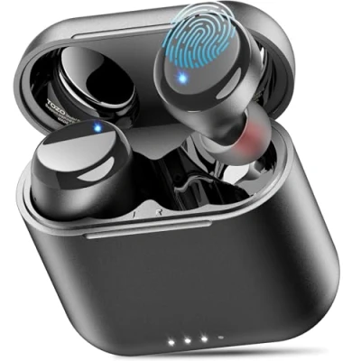 Abbildung von TOZO T6 Kopfhörer Kabellos Bluetooth 5.3 Kopfhörer, In Ear 45 Std Akkulaufzeit mit Ladeetui, IPX8 Wasserdicht Kabellose Premium Tiefer Bass Sportkopfhörer Schwarz